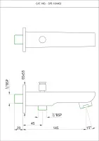 Излив для ванны Essco Aspire SPE-CHR-101463 с дивертором Хром