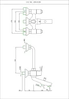 Смеситель для ванны и душа 3-в-1 с ручным и верхнем душем Essco Aspire APR-CHR-101281 Хром