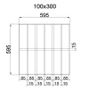 Грильято GL-15 Жалюзи ячейка 100x300, высота 37 мм, ширина 15 мм, металлик матовый