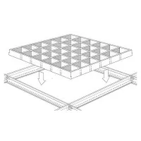 Грильято GL-24 ячейка 75x75, высота 34 мм, ширина 24 мм, металлик