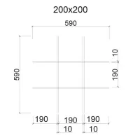 Грильято ячейка 200x200, высота 30 мм, ширина 5 мм, белый матовый