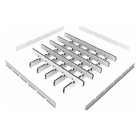 Грильято GL-24 ячейка 75x75, высота 34 мм, ширина 24 мм, металлик