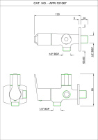 Двухходовой угловой запорный кран с фланцем Essco Aspire APR-CHR-101067 Хром