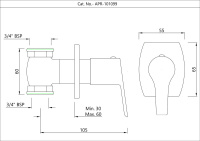 Настенный запорный клапан Essco Aspire APR-CHR-101099 Хром